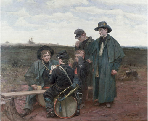 Civil War Drummer Boys Playing Cards by Julian Scott (1891)